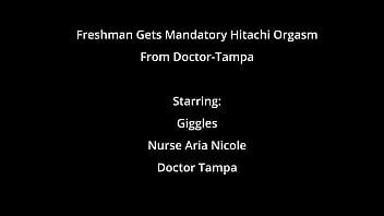 Freshman gets mandatory hitachi orgasm from doctor tampa giggles