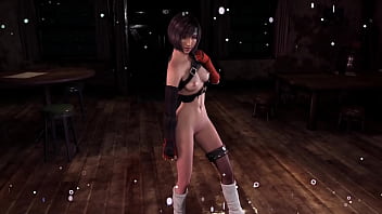 Horny slim yuffie kisaragi sensualy poses half naked at midnight