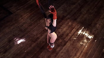 Horny slim yuffie kisaragi sensualy poses half naked at midnight