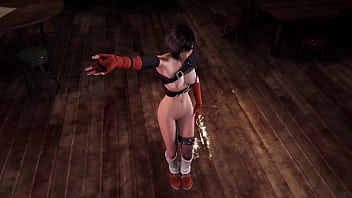 Horny slim yuffie kisaragi sensualy poses half naked at midnight