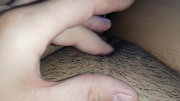 Milf jerks off innocent unshaven big clit