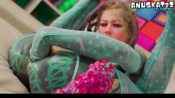 Inked girl squirt anal – big dildos gaping & squirting action