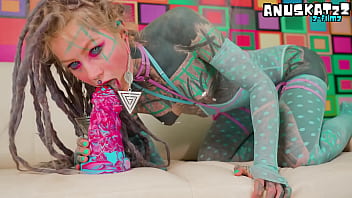 Inked girl squirt anal – big dildos gaping & squirting action