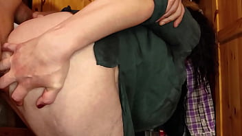 Fucking stepmom in her big ass while she cleans the room