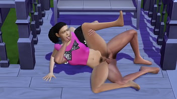 Comi a bunda dela pelo lado de fora da casa