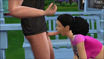 Comi a bunda dela pelo lado de fora da casa