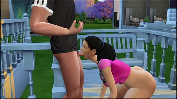 Comi a bunda dela pelo lado de fora da casa