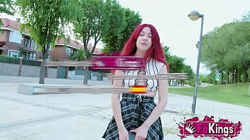 She gets the 'hood hot with her hot exhibitionism redhead teenage babe