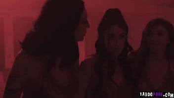 Three stepsisters fucked by hung lucky stud