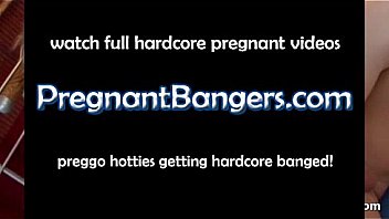 Hungry pregnant chick eats cock