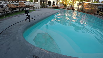 Hot teen sucks cock in swimming pool