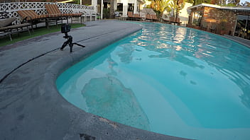 Hot teen sucks cock in swimming pool