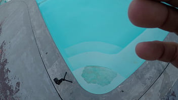 Hot teen sucks cock in swimming pool