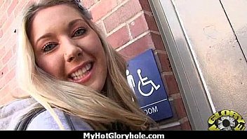 Horny lady enjoys gloryhole cocksucking interracial 28