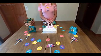 Sweet teen celebrates her 18th birthday with her stepfather