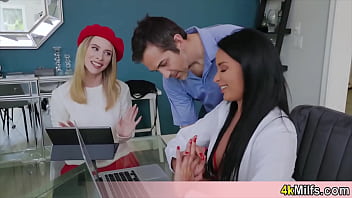 Taboo threesome with horny stepmother