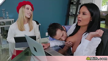 Taboo threesome with horny stepmother