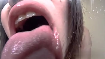 Japanese asian tongue spit fetish