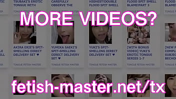Japanese asian tongue spit fetish