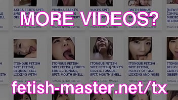 Japanese asian tongue spit fetish