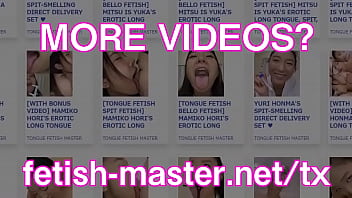Japanese asian tongue spit fetish