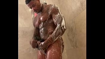 Jason Luv Having A Shower With His Big Black Cock thumbnail