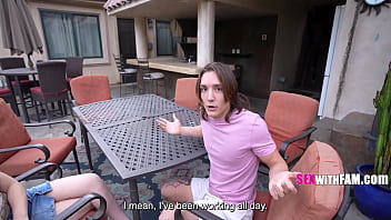 Hot blonde petite stepsis fucks step bro who was scared of getting caught