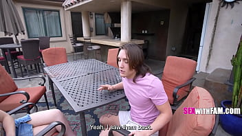 Hot blonde petite stepsis fucks step bro who was scared of getting caught