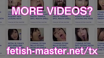Japanese asian tongue spit fetish