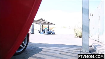 Hot blonde milf flashing