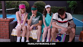 Familystroking cute teen step daughter's groupsex with both step dad's following their pickle ball match Familystroking cute teen step daughter's groupsex with both step dad's following their pickle ball match