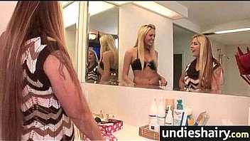 Hairy pussy babe gets big cock blowjob and fuck 1