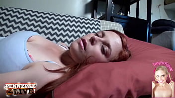 See hot redhead penny pax shaving her hairy pussy in the bathroom