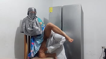 Arabian fucks in front of the refrigerator and has a great orgasm real sex