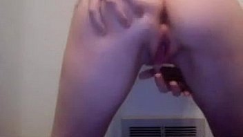 Blonde teen girl teases her body