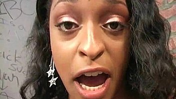 Hottie sucks and fucks black cock for cusmhot at gloryhole 23