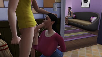 Stepson cum's on his steopmoms face