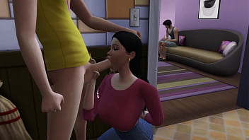 Stepson cum's on his steopmoms face