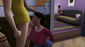 Stepson cum's on his steopmoms face