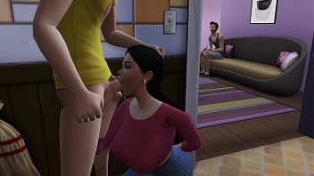 Stepson cum's on his steopmoms face