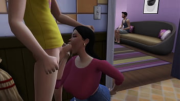 Stepson cum's on his steopmoms face