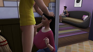 Stepson cum's on his steopmoms face