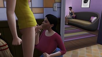 Stepson cum's on his steopmoms face