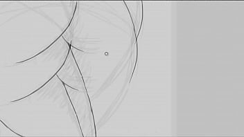 Chica en minifalda dibujo en photoshop