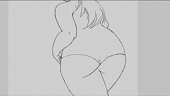 Chica en minifalda dibujo en photoshop