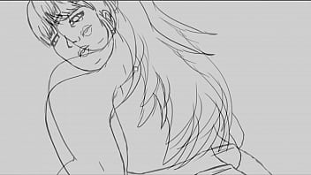 Chica en minifalda dibujo en photoshop