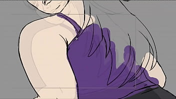 Chica en minifalda dibujo en photoshop