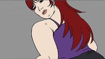 Chica en minifalda dibujo en photoshop