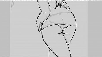 Chica en minifalda dibujo en photoshop