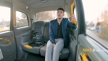 Busty female taxi lady hate fucks male passenger who works in a bank